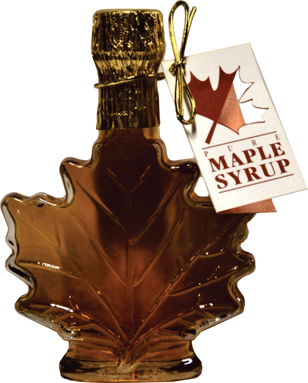 100mL (3.4oz.) - Maple Leaf Glass Bottle of Pure Vermont Maple Syrup