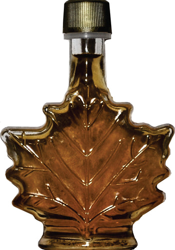 50mL (1.7oz.) - Maple Leaf Glass Bottle Nip of Pure Vermont Maple Syrup