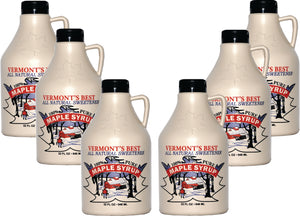 6-Pack of Quart (32oz.) Plastic Jugs of Pure Vermont Maple Syrup